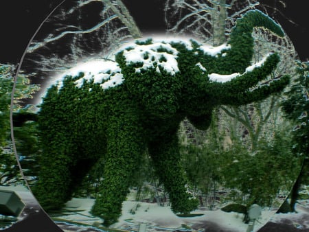 3D ELEPHANT - leaves, 3d, elephant, grass