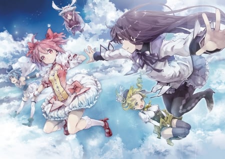 P. M. M. M. - flying, anime, girls, cute