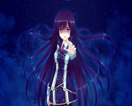 Watarai Ao - cg, long hair, game, dark, girl