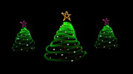 Christmas Trees - trees, glitter, Christmas Trees, seasonal