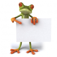 Frog Holding A Board