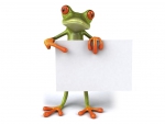 Frog Holding A Board