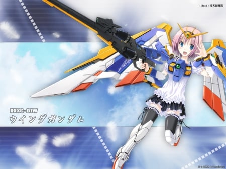 girl and her gundam wing - parody, girl, gundam, nice