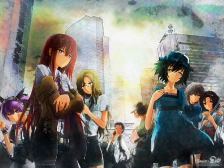 Steins; Gate - boys, girls, friends, anime