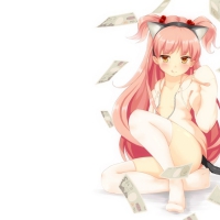 Money Raining On Cute Cat Girl