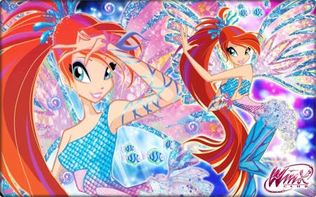 Bloom - pretty, winx club, cartoon, female, wing, light, long hair, sparks, nice, abstract, hot, girl, winx, lovely, orange, sweet, bloom, glow, wings, fairy, cute, sexy, orange hair, winxclub