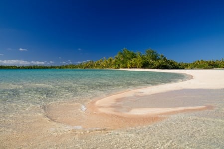 Tropical Paradise Beach and blue Sea Lagoon at Fakarava Island French Polynesia - forest, palm, rain, french, clear, beautiful, beach, perfect, islands, ocean, heaven, reef, atoll, lush, paradise, tropical, water, polynesia, fakarava, waters, blue, sand, lagoon, island, trees, sea