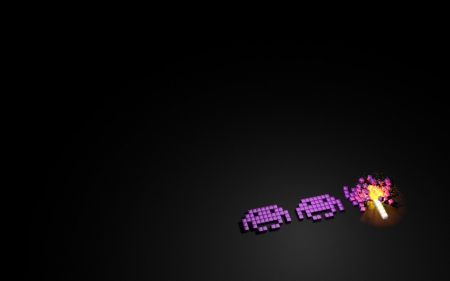 Space Invaders - space, black, retro, videogame, purple, alien, aliens, shoot