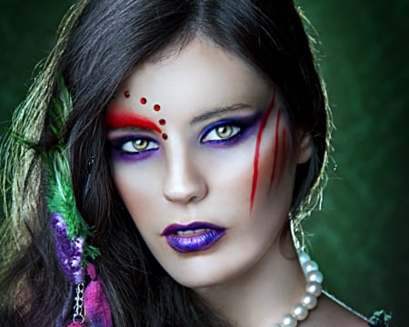 Artistic woman - artistic, face, makeup, woman