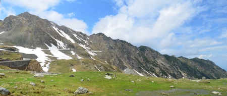 Fagaras mountains - grass, nature, mountain, sky