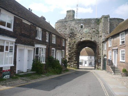 Land Gate at Rye - gateway, houses, sunshine, sussex