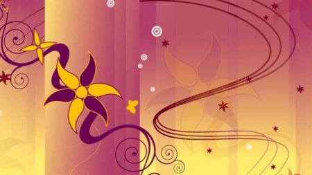 Sunshine And Flowers - vector, abstract, pretty, sunshine and flowers