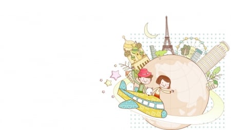 Travel - childrens, cute, travel, clipart