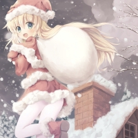 Cute Anime Santa Girl