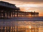 wonderful san diego beach pier at sunset