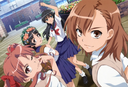 A Certain Scientific Railgun - railgun, anime, shirai, uiharu, ruiko, misaka