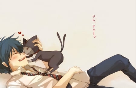 Rin and Kuro  - Rin, Blue Exorcist, Anime, Kuro, Kawaii