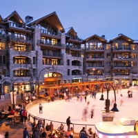 skating rink in a winter resort