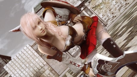 Lightning Returns Final Fantasy Miqo'te Costume - game girls, girls, lightning returns, game, final fantasy