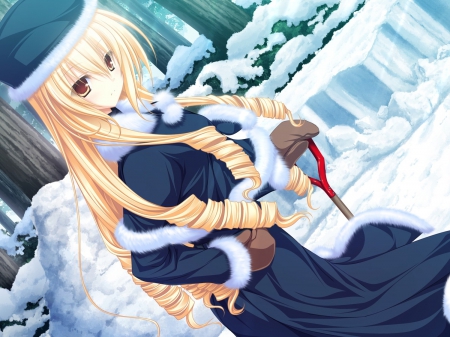 Gorgeous Blond Girl In Snow - storm, blond, girl, snow, in, Hair, Gorgeous