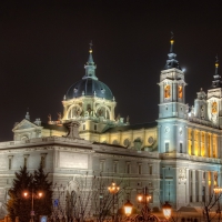 a new cathedral in spain at night