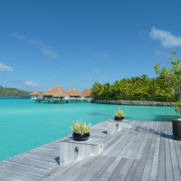 St Regis Resort Bora Bora - blue lagoon and water villas