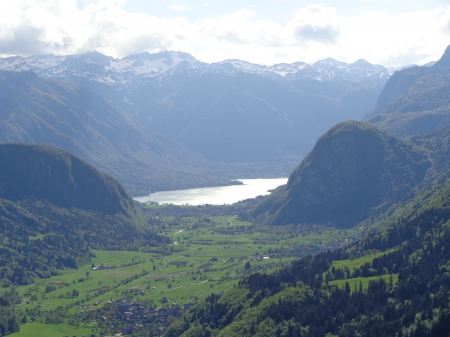 Bohinj lake from Gorjuse, Pokljuka - vodnikov razglednik, pokljuka, panorama, lake, bohinj