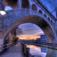 bridge over the manayunk canal in philadephia hdr