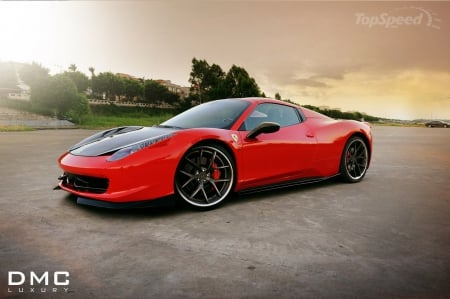 Ferrari-458-Spider - sports car, red, black wheels, spider