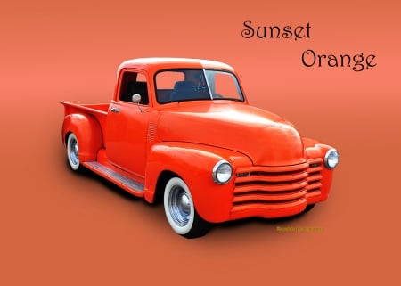 Sunset Orange - SUNSET, CHEVY, TRUCK, ORANGE