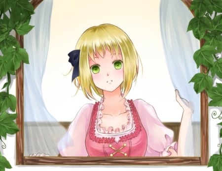 Liechtenstein - pretty, anime, female, maiden, dress, blonde, blond hair, short hair, blond, hetalia, nice, gown, anime girl, hot, girl, blonde hair, lovely, sweet, axis powers, lady, cute, hetalia axis powers, sexy