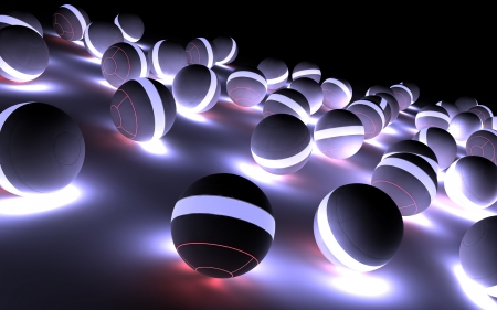 glowing ball - glowing, white, ball, dark