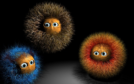 Fluffy - hairy, 3d, cartoon, character