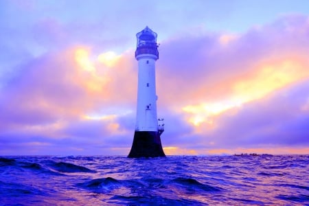 LIGHT HOUSE - nature, sky, lighthouse, clouds, angus, rock, bell, scotland