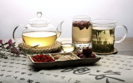 Tea - drink, drinks, set, assorted, tea, tea cup, cup, glass