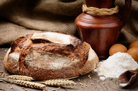 Bread - eggs, bread, wheat, flour, food