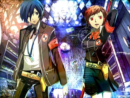 Blue and Red - Female, Red, Persona 3, Female Protagonist, Blue, Male, Arisato Minato