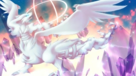 Pokemon Reshiram - Reshiram, Dragon, Pokemon, White, Sky