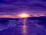 purple beach sunset