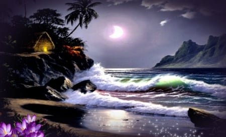 Beach Landscape - pretty, ladscape, beach, beautiful