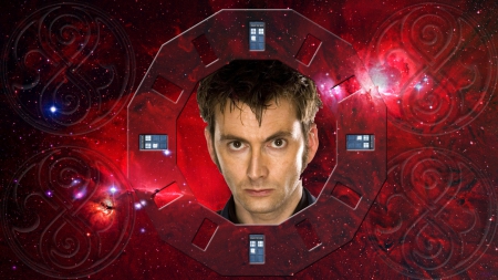 Ten Tardis Clock - Tardis, Galaxies, Clock, Red, Dr Who, Tennant, Gallifrey, Blue Box, Ten