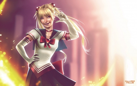 Sailor Moon - nice, moon, long hair, anime girl, sailor moon, coollovely, art, cool, blonde hair, awesome