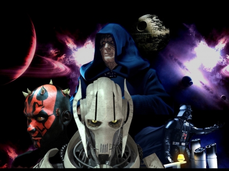 Star Wars - The Emporeror, Darth Maul, General Grievous, Darth Vadar, Grievous, Darth Sidous, Star Wars