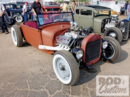 Model A Roadster - classic, white walls, hotrod, motor