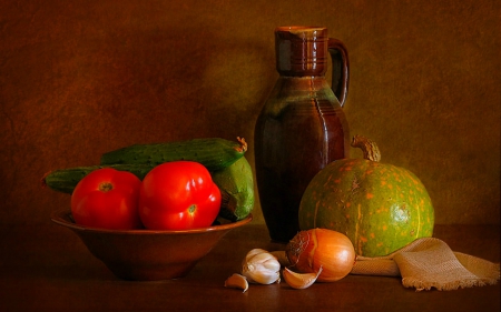 Still life - food, fruits, still life, jar