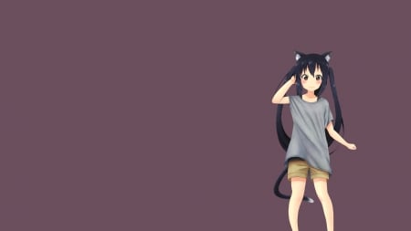 Nakano Azusa - nakano azusa, k-on, girl, long hair, blush, black hair