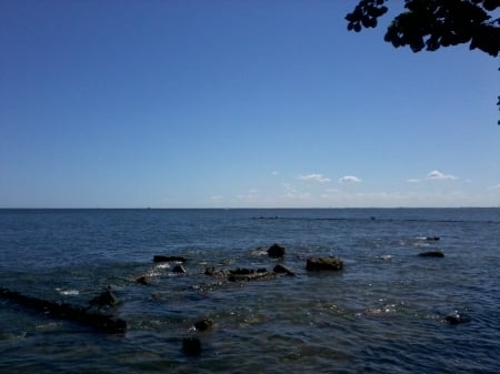 The Baltic Sea. - sea, blue, stones, sky