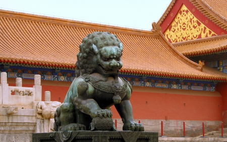 Forbidden City, Beijing, China - Lion, Statue, China, Bronze