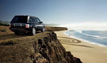 Range rover look the beach - nature, hd, beach, rangerover, landrover, cars