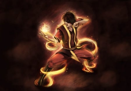 Zuko - sexy, scar, avatar the last airbender, fighter, black hair, fire, fire nation, anime boy, cool, dark, zuko, anime, pose, look